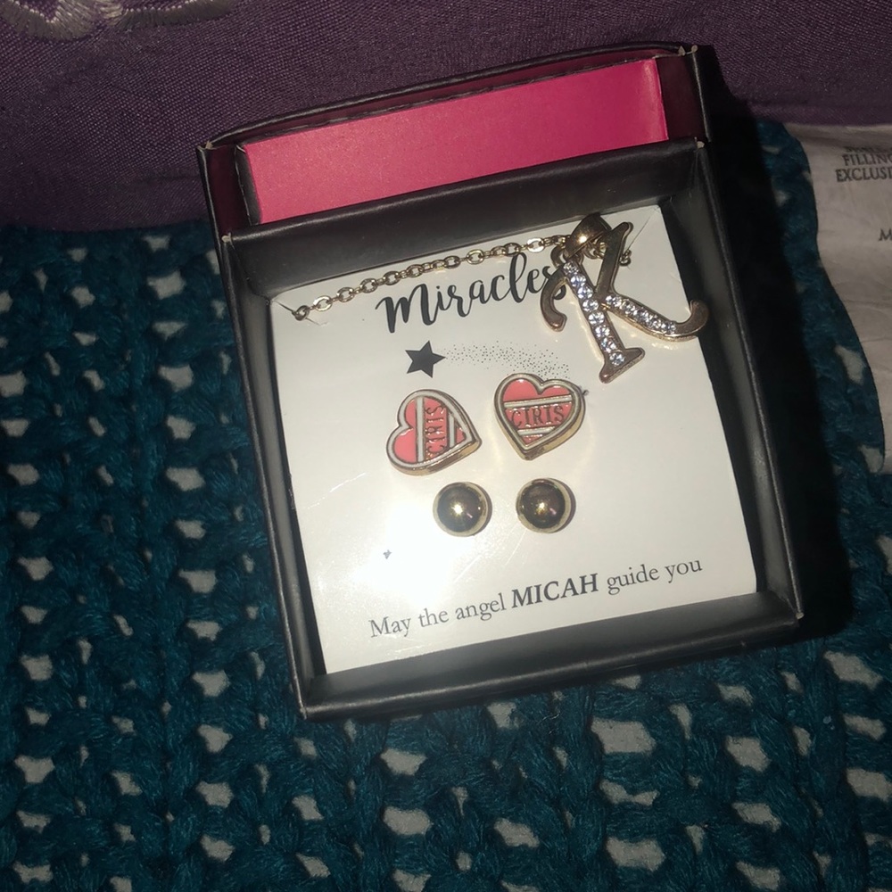 Set of necklace and earrings